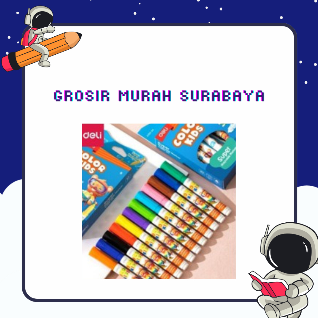 

Spidol warna anak / Color Kids Super Washable Marker DELI C155 - 12 Warna