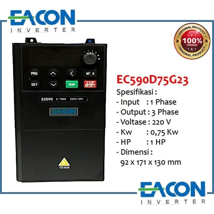 Inverter EACON 220v EC590 1 Phase - 3 Phase 1 HP 2 HP HP 5,5 HP