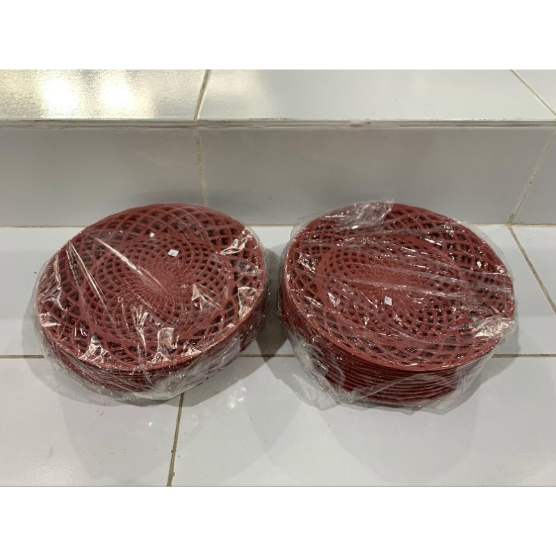 Piring Plastik / Piring Ayam Geprek / Piring Anyam Plastik / Piring Plastik Anyaman