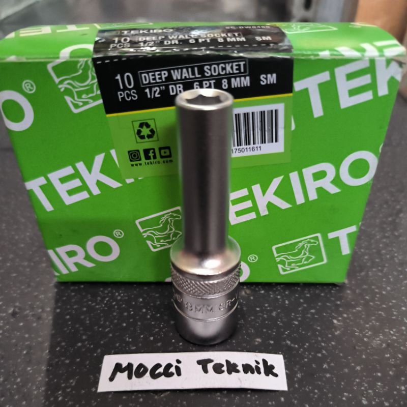Kunci Mata Sok Shock Socket 8mm Panjang Tekiro 1/2