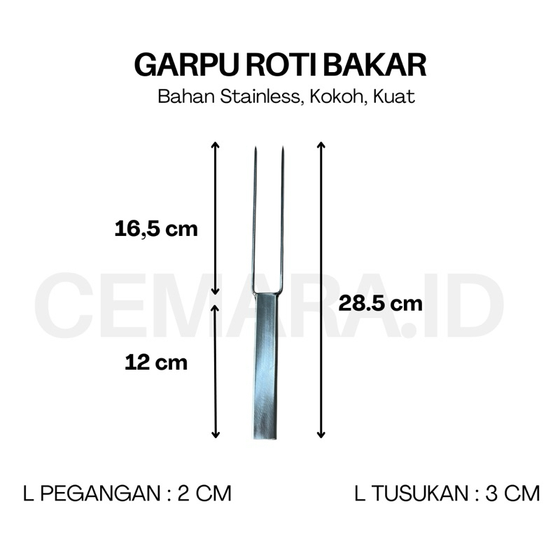 [MB] GARPU ROTI BAKAR / GARPU ROTI BAKAR Full Stainless Kokoh / Toast Fork / GARPU ROTI PANGGANG / G