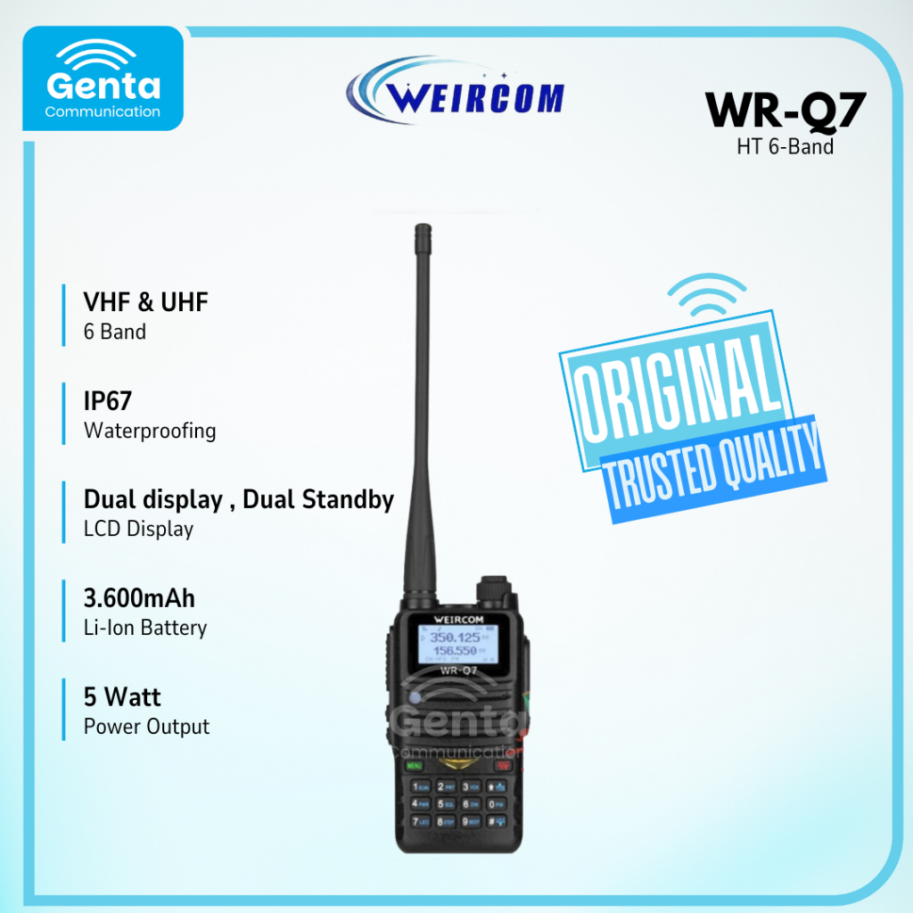 HT WEIRCOM WRQ7 6 BAND / HANDY TALKIE WR-Q7 6 BAND / HANDY TALKY WR Q7 HT 6 BAND GARANSI BARU ORIGIN