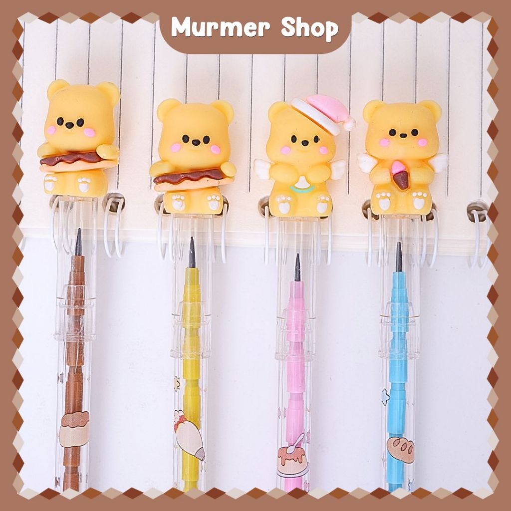 

Pensil Susun / Peluru Butter Bear No.618 Pencil Tumpuk Refill Beruang Kuning Lucu Sambung Bensial