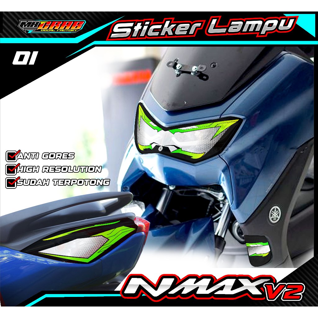 01 STICKER LAMPU DEPAN NMAX 2022 - STICKER LAMPU ALIS NMAX 2022 MOTIF LIST SIMPLE