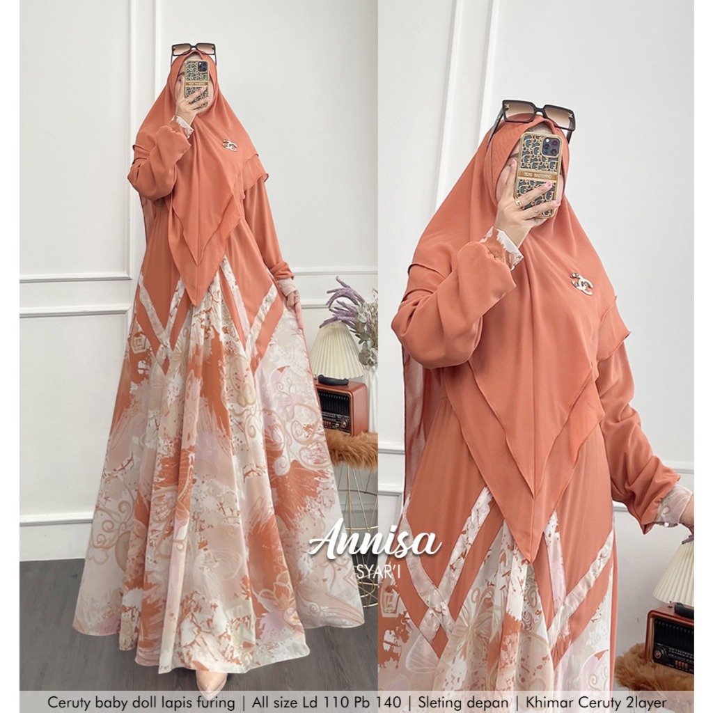OOTD Khadijah Humaira Gamis Syari Ceruty Babydoll Annisa OOTD
