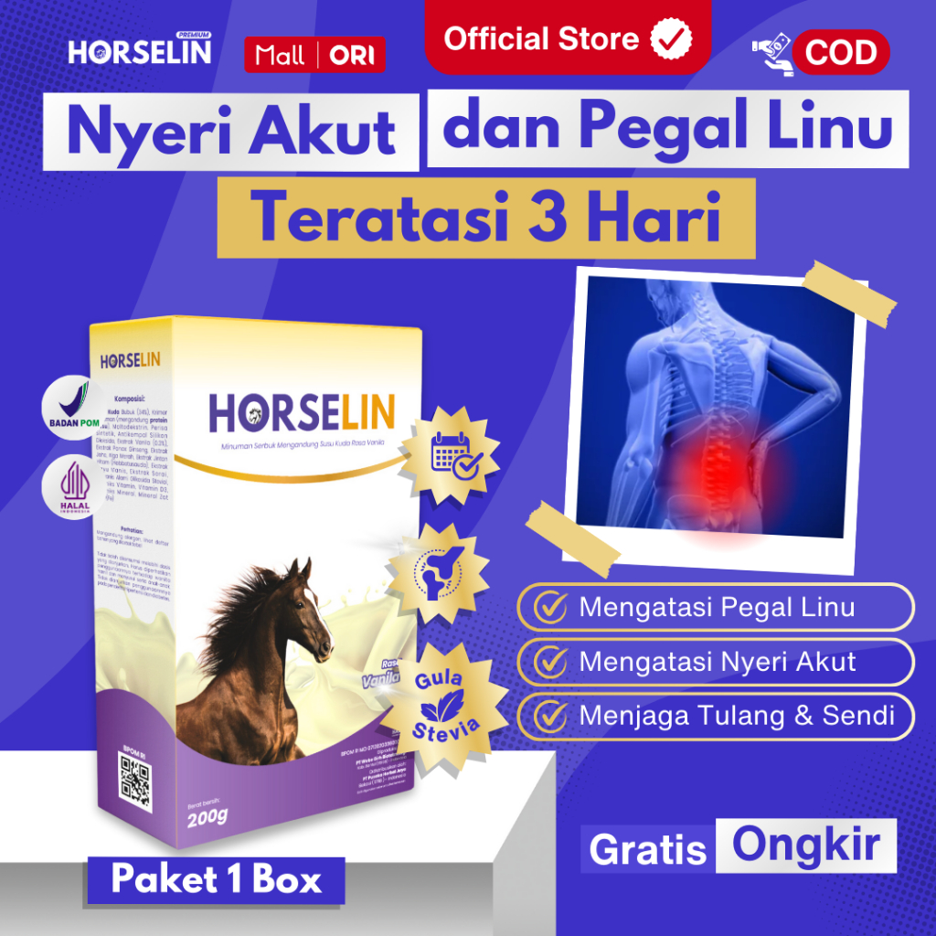 

Susu Pegal Linu Asam Urat Nyeri Sendi Nyeri Otot Berbahan Susu Kuda Liar Sumbawa (200 gr)