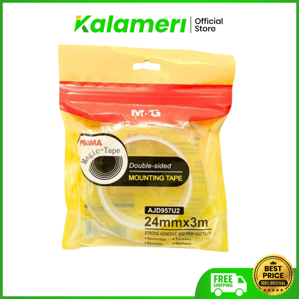 

KALAMERI - M&G double sided Nano Transparent Mounting Tape 24mm x m3 (1/roll) AJD957U2 Tape 2 sisi