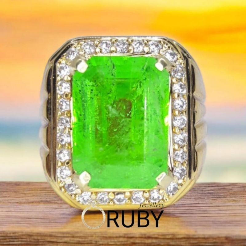 Cincin Batu Emerald Zambrud Colombia