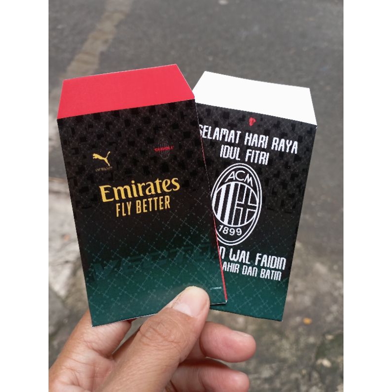 

amplop THR Lebaran motif Jersey fourth spesial edition black hitam Rossoneri