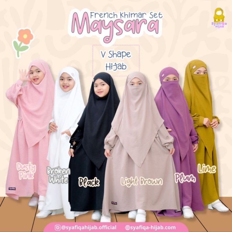 GAMIS ANAK COUPLE MOM || MAYSARA MODEL ( V ) SHAPE FRENCH KHIMAR