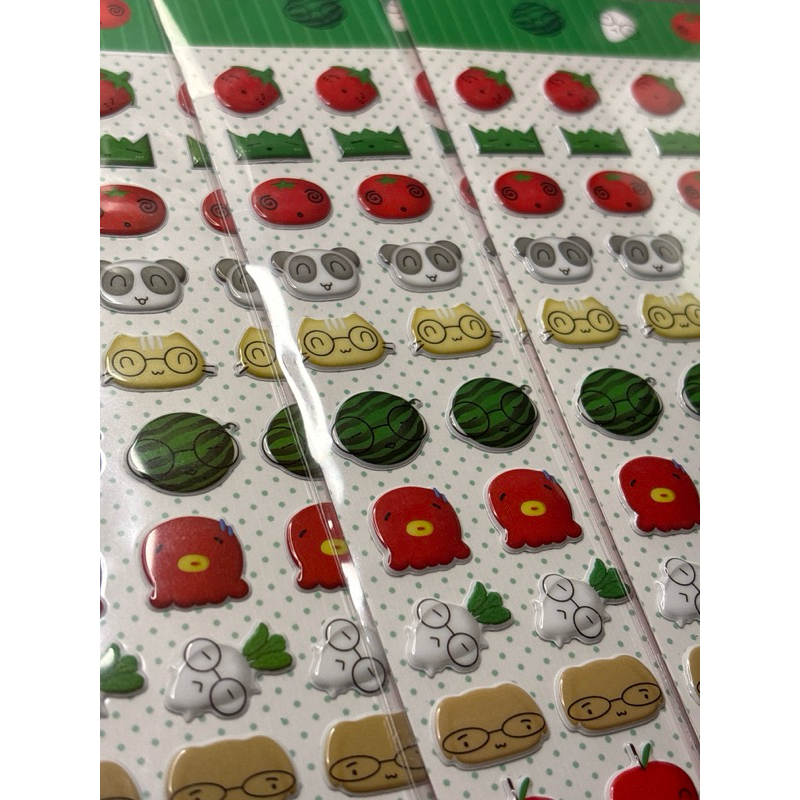 

Sticker Timbul 3D Tomato Apple Neko Bear // vegetable garden