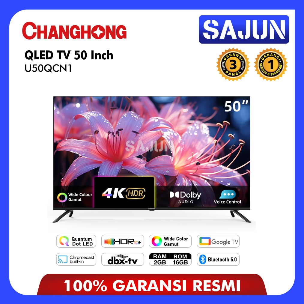 Changhong QLED TV 4K 50inch Google Smart TV Digital TV (U50QCN1)