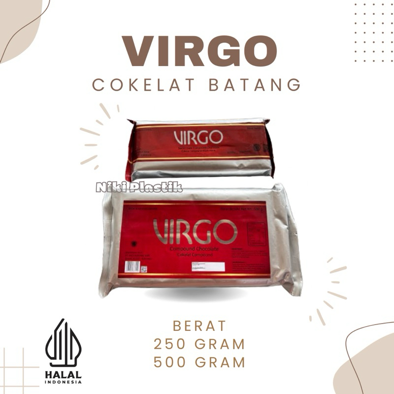 

Virgo Cokelat Batang Dark 250gram & 500 gram | Cokelat Baking Compound Hitam Manis