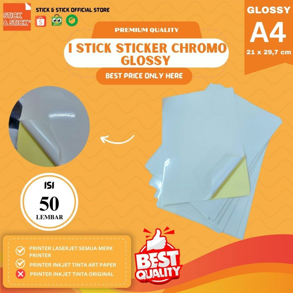 

TERMURAH!! Sticker Chromo I-Stick Glossy A4 Isi 50 Lembar | Premium Quality