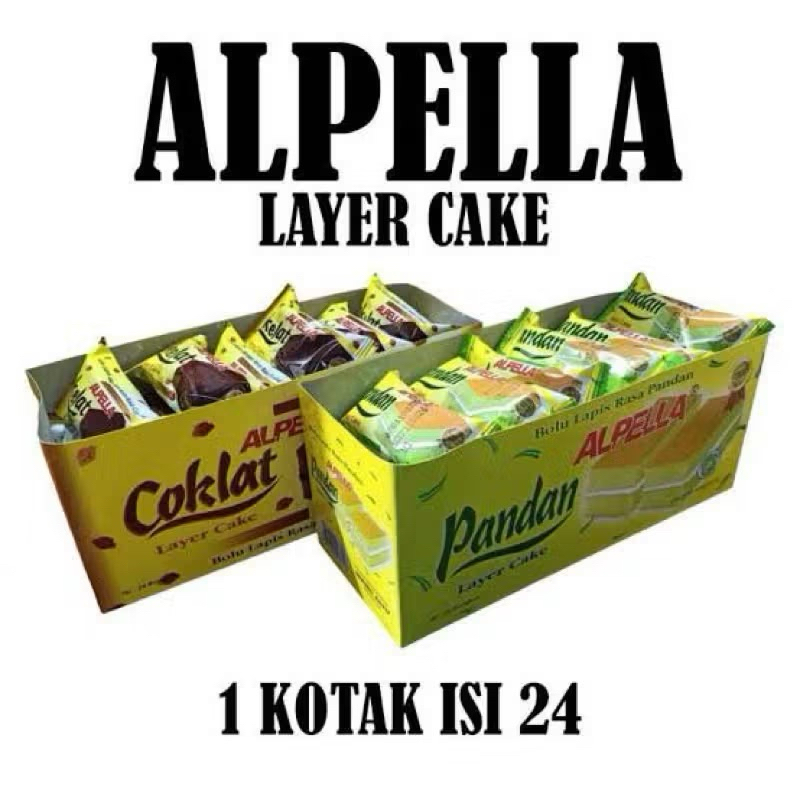 

[1 KARTON ] ALPELLA PANDAN | ALPELLA COKLAT [ 1 KARTON ISI 6 BOX X24PCS] | ALPELLA BOLU | ALPELLA LAYER CAKE