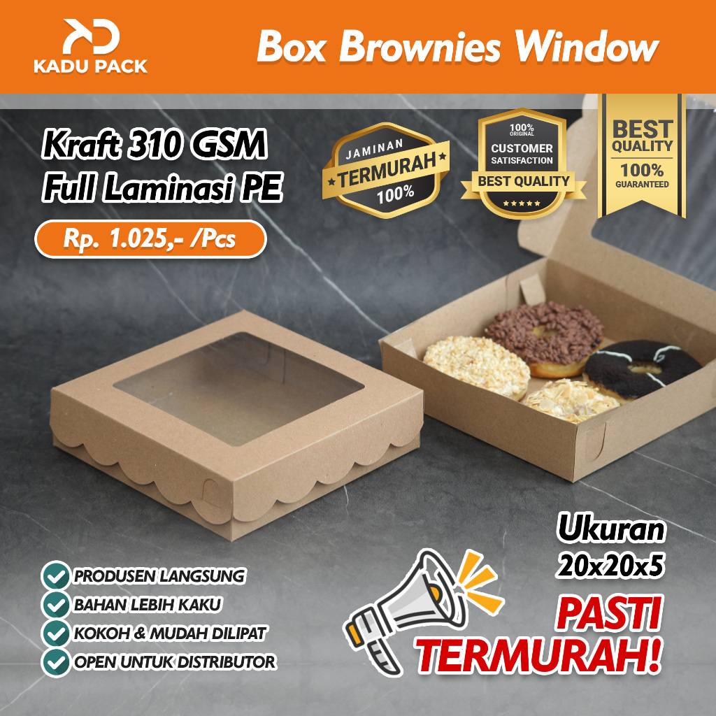 

(20 Pcs) Dus Pizza | Dus Kue | Snack Box | 20x20x5 | Dus Donat | Window Mika