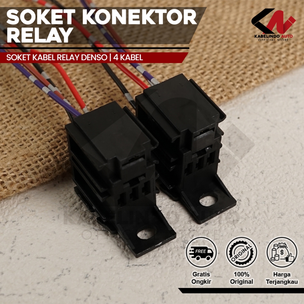 Socket Cable Relay Denso / Soket Kabel Relay / Rumah Relay Denso Kaki 4 Pin Bangku Gandeng 4 Kabel