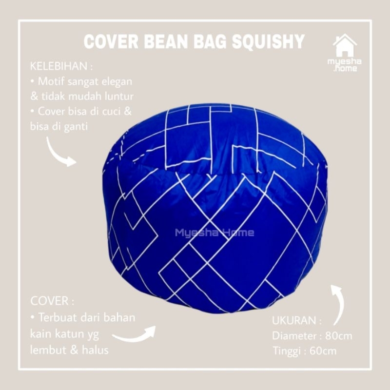Cover Sofa Bean Bag Squishy / Sarung Sofa Bean Bag Bulat CBS58