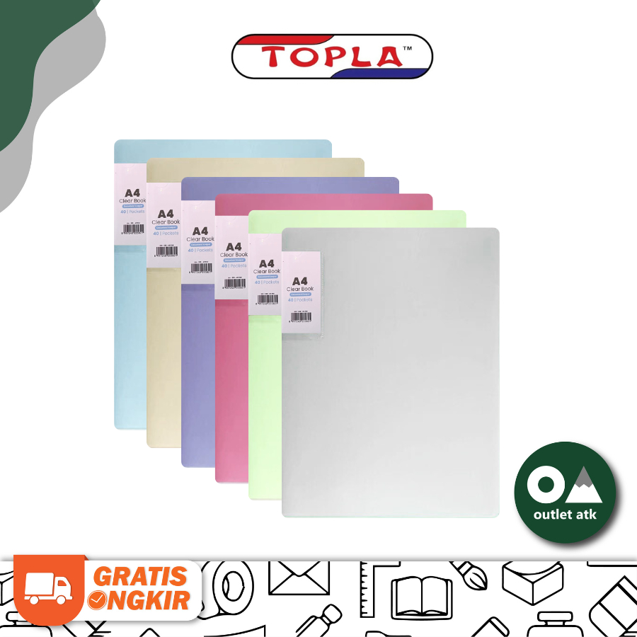 

Clear Holder Document Keeper Topla A4 Pastel 40 Pockets