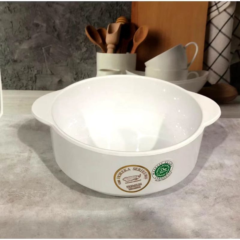Mangkuk Sup Bulat Gagang 6inch Putih Horeka Porcelain W6506 Golden Dragon