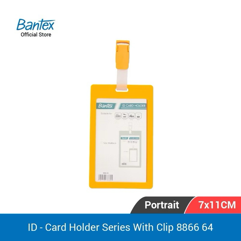 

Bantex ID Card Holder Name Tag Clip Jepit Portrait - Mango