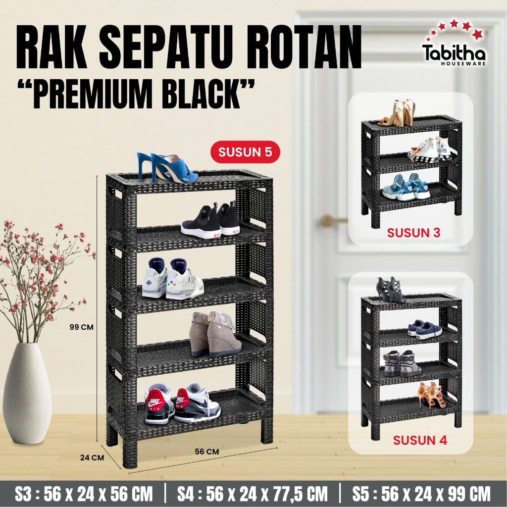 RAK SEPATU PLASTIK TABITHA RAK SEPATU ROTAN RAK SEPATU PLASTIK MINIMALIS