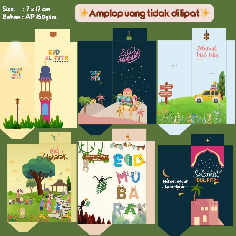 

ISI 30 PCS AMPLOP LEBARAN THR 2025 AMPLOP PANJANG MEDIUM UANG TANPA DI LIPAT