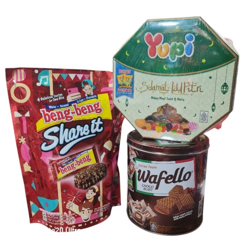 

Paket Snack Lebaran/ Hampers Yupi Beng Beng Share it Wafello