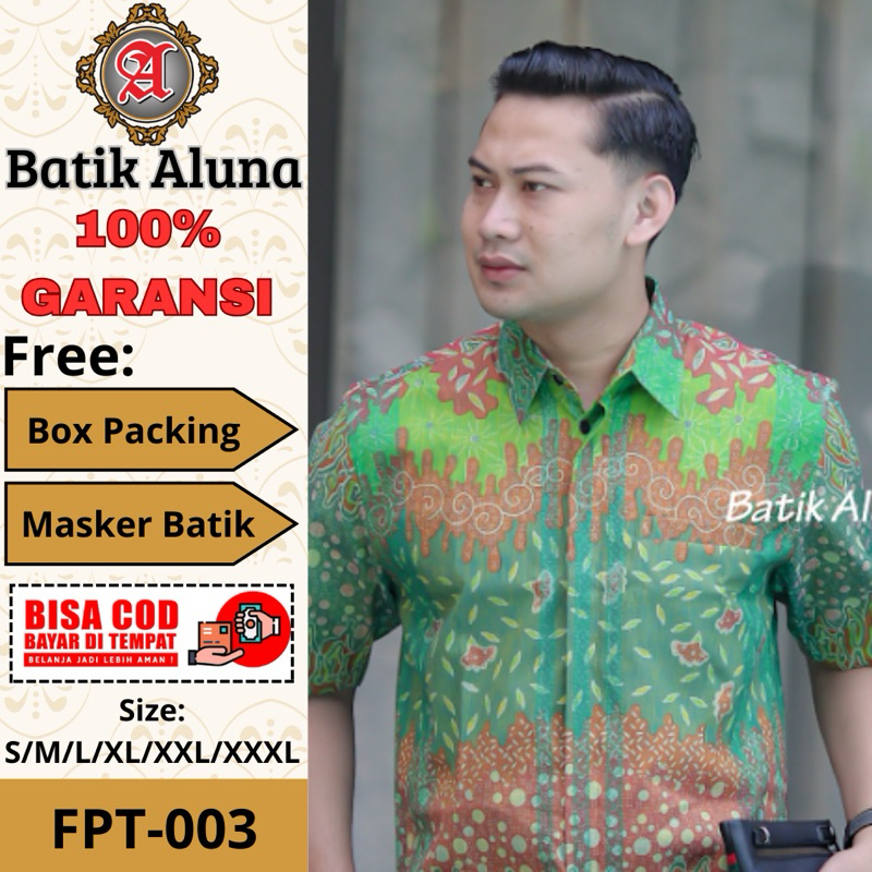 Batik Pria Tenun Lengan Pendek Super Premium Batik Aluna