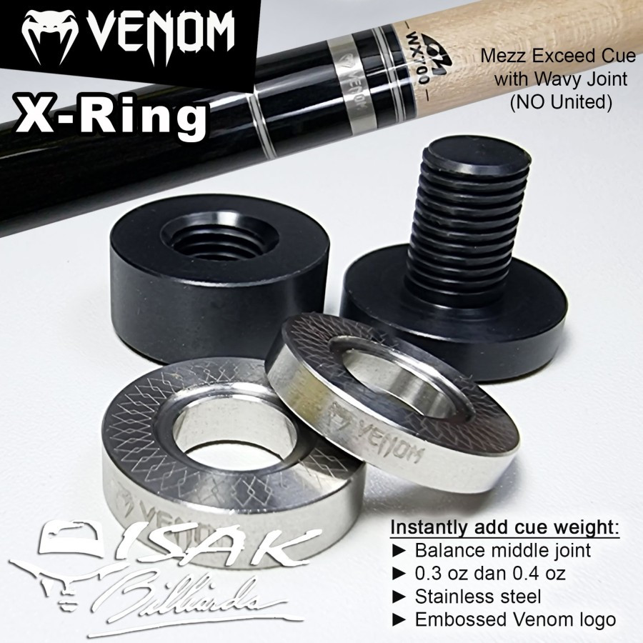 Venom X-Ring W Joint Pemberat - Cue Stick Mezz Exceed Wavy Weight Bolt