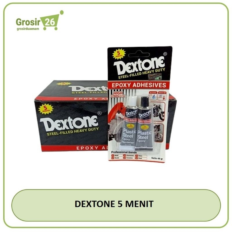 

(1 pcs) lem besi 5 menit / plastic steel epoxy adhesives 5 minutes / lem campur 2 komponen dextone