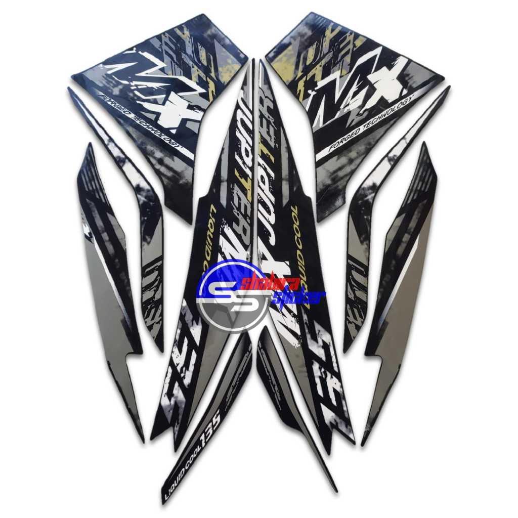 STRIPING MOTOR JUPITER MX NEW 135 2014 HITAM GOLD STANDAR FULLSET