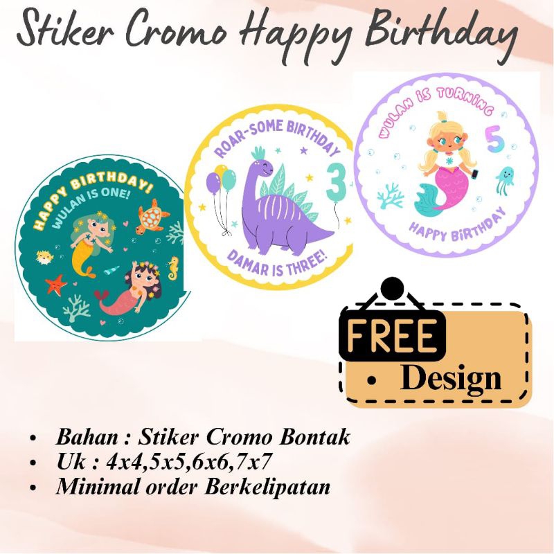 

Stiker Cromo Ulang Tahun Anak / Stiker Label Happy Birthday