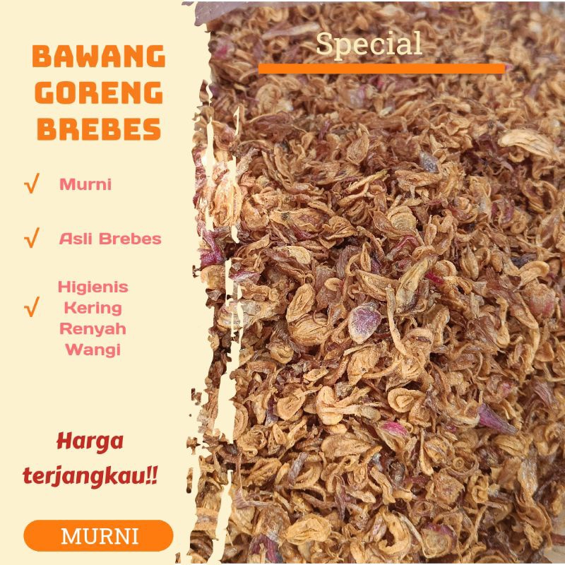 

1kg Bawang Goreng Murni Asli Brebes Wangi, Murah, Renyah
