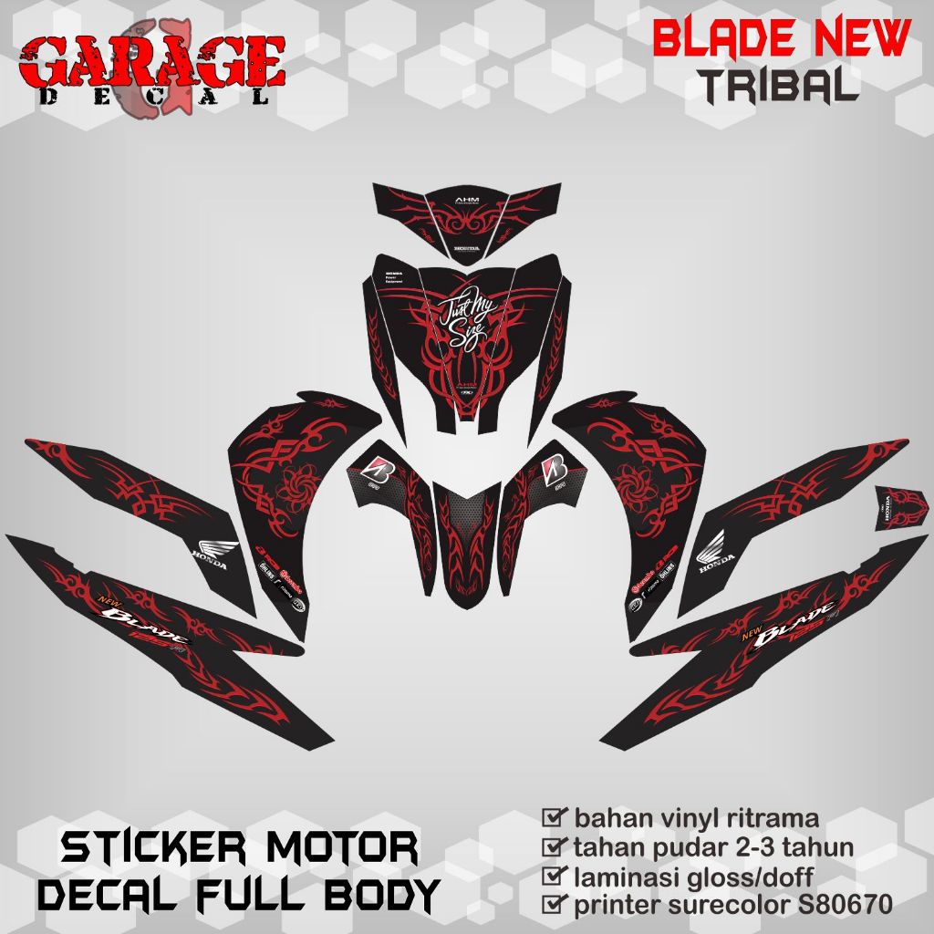 Decal Blade 125 New Full Body Stiker Blade 125 New Full Body Tribal