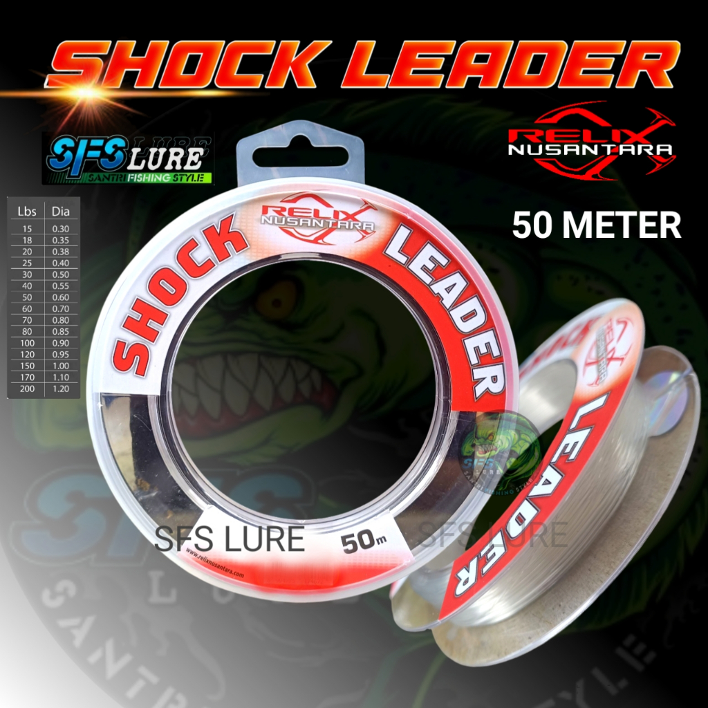 Shock leader 50meter relix nusantara lider relix nusantara leader fluorocanbon lide flurocarbon 100%