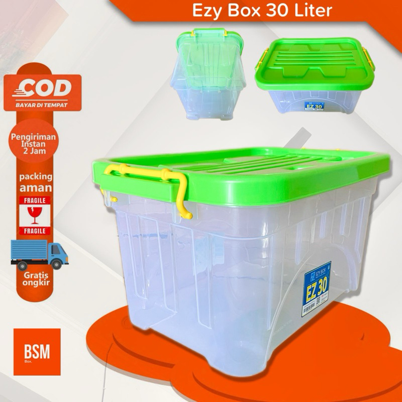 Ezy Box Container Box Plastik Cb 30 Liter Kontainer bok murah Transparan Kotak Penyimpanan Barang Se