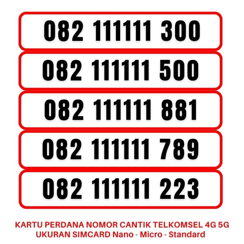 Nomor Cantik Telkomsel Simpati 3G 4G 5G Kartu Perdana Telkomsel Camtik Nocan Simpati Kartu Perdana S