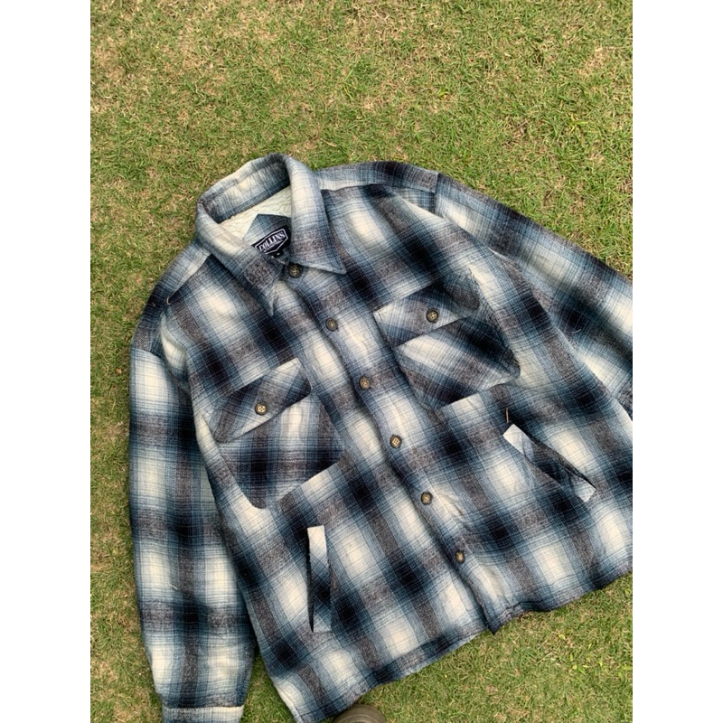 Flannel jacket veterano blue 4 pocket - veterano sherpa jacket limited and rare