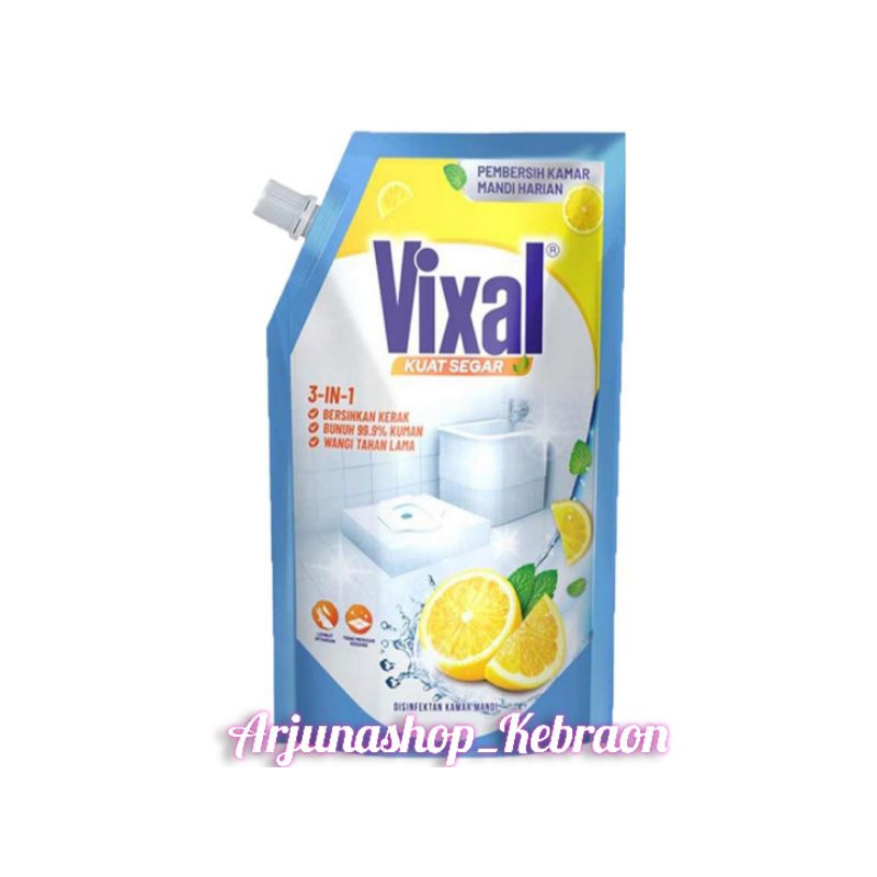 VIXAL REFILL Kuat Segar Pembersih Kamar Mandi Lemon 600ml