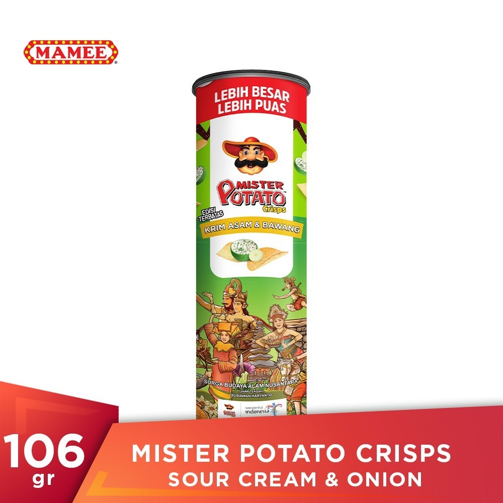 

Mister Potato Crisp Lebih Besar Lebih Puas 106gram