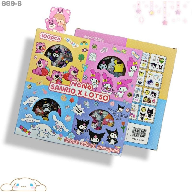 

Stiker box sanrio isi 100 pcs