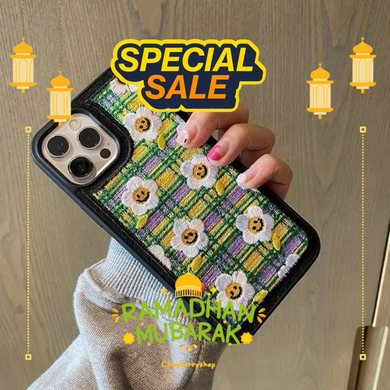 Ready  Daisy Embroidery Lanyard Sling Chain Case Casing Iphone XR 12 11 pro max
