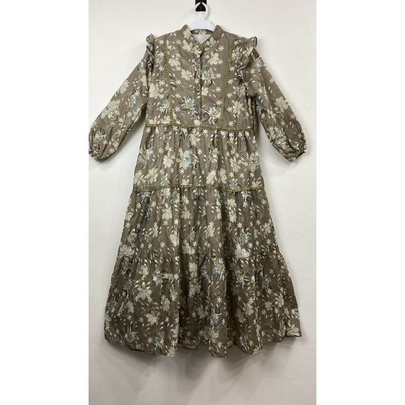 gamis katun bordir Aisha Pb 130 ld 110