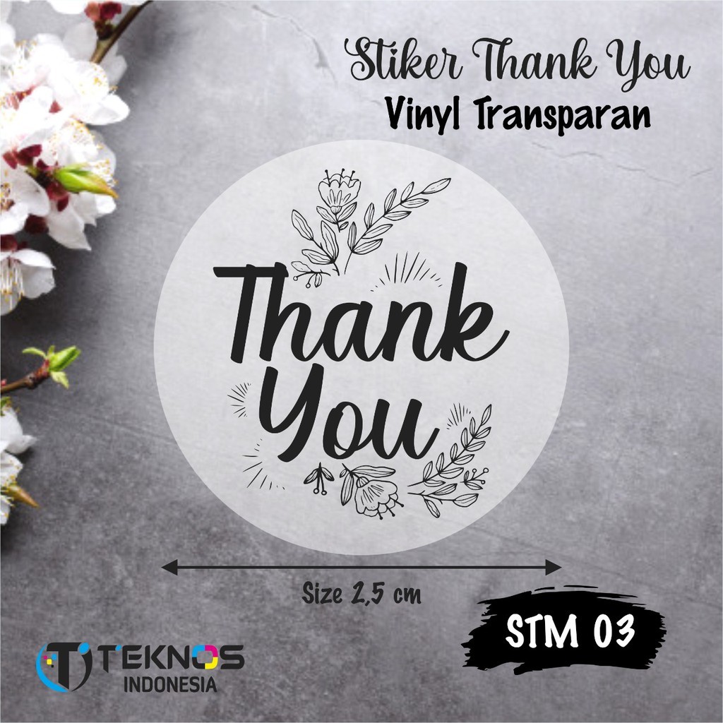 

[60 PCS] STIKER THANK YOU VINYL TRANSPRAN STM 03 MURAH