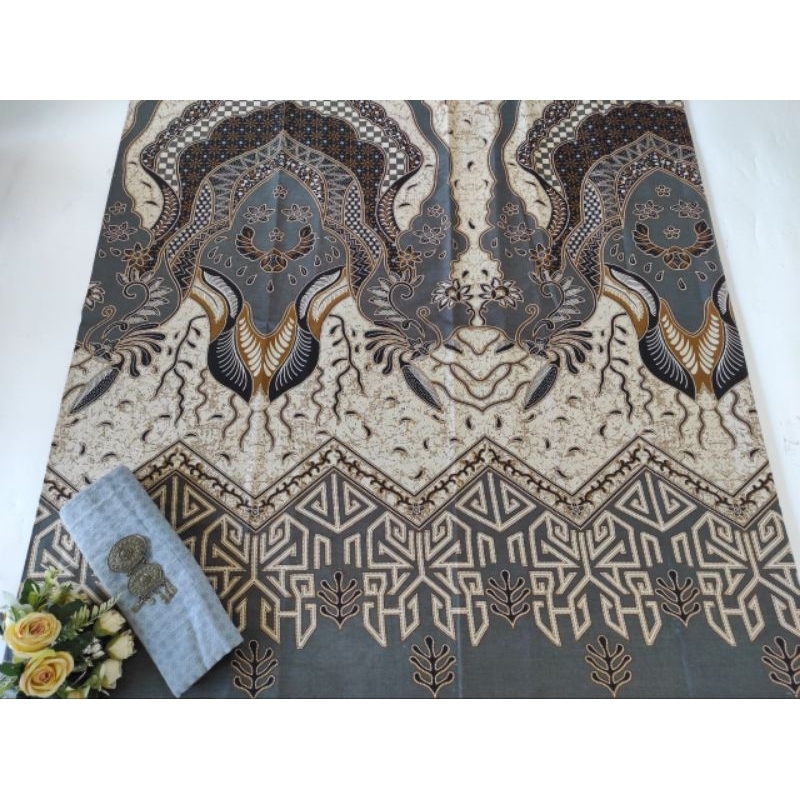 Kain Batik Jarik Kebaya Kode 974 Couple Katun Printing Sogan Lawasan Seragam Bridesmaid Meteran Tj