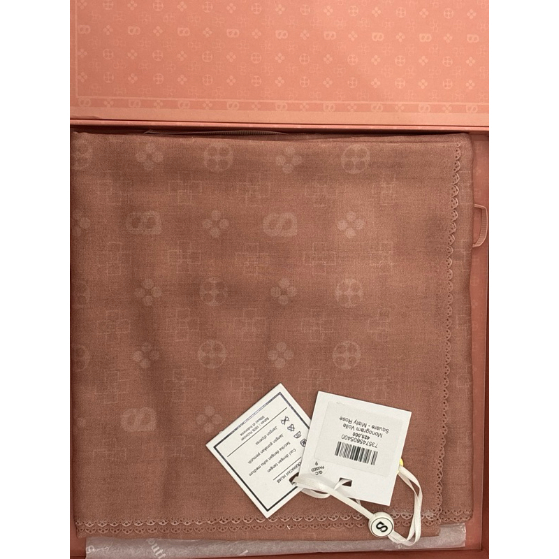 scarf buttonscarves - monogram - misty rose