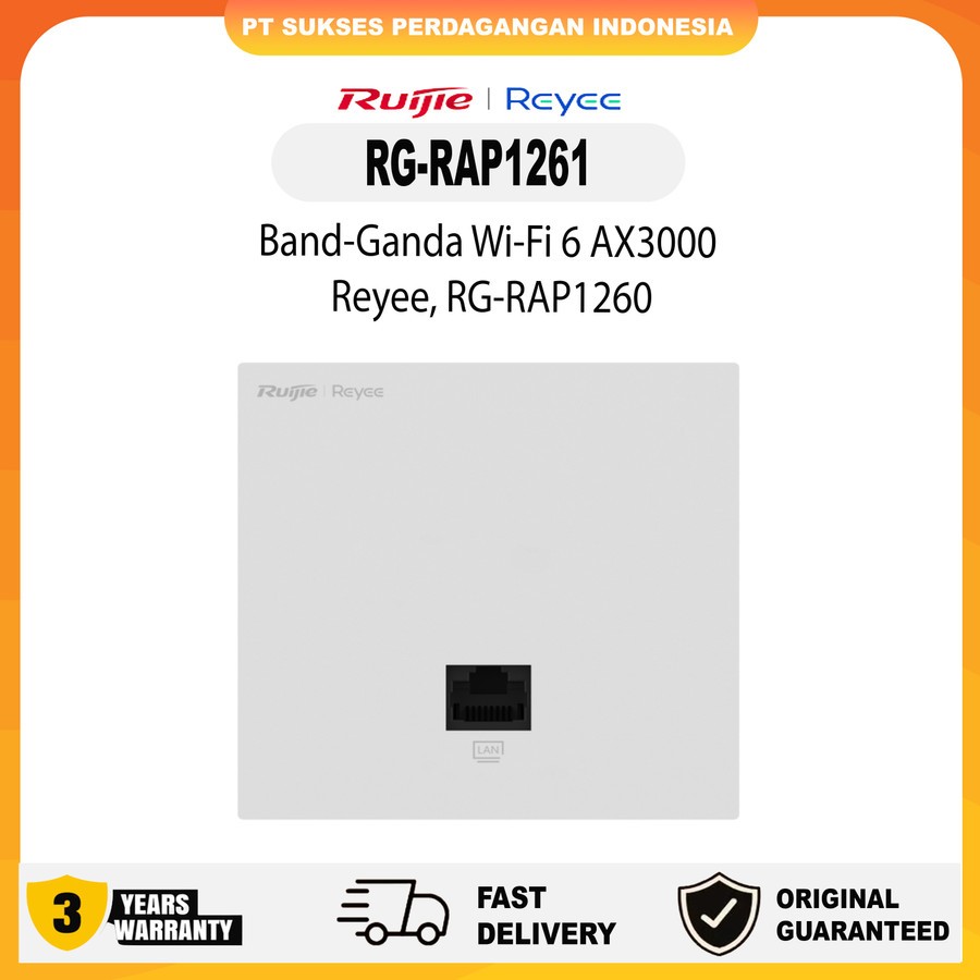 Ruijie Reyee RG-RAP1261, Reyee Wi-Fi 6 AX3000 Ultra-Thin Wall Plate Access Point