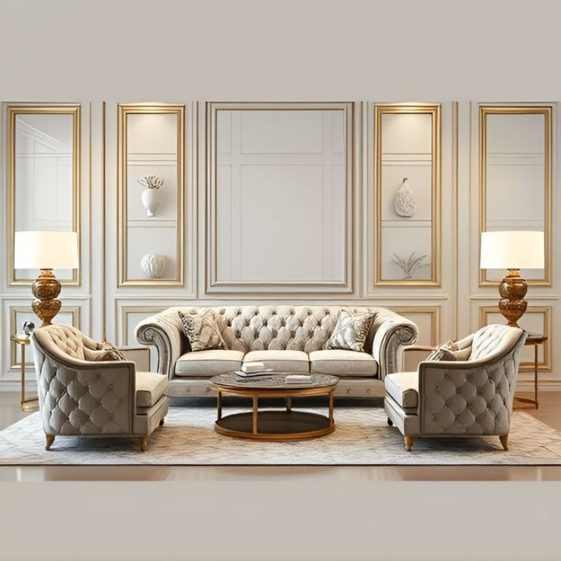 sofa klasik Chester Field interior mewah gaya eropa