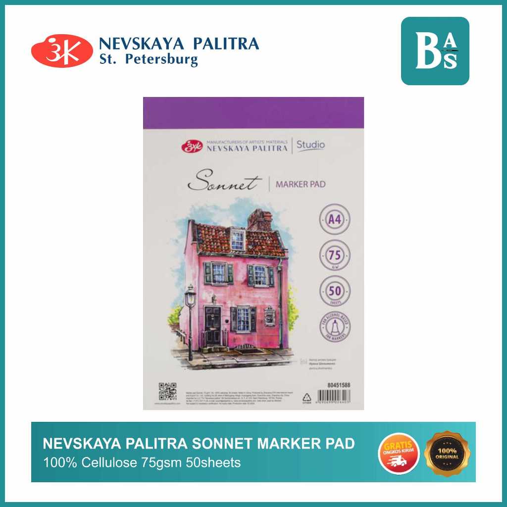 

Nevskaya Palitra - Sonnet Marker Pad 75gsm 50Sheets - Buku Marker Spidol - Bali Art Supplies
